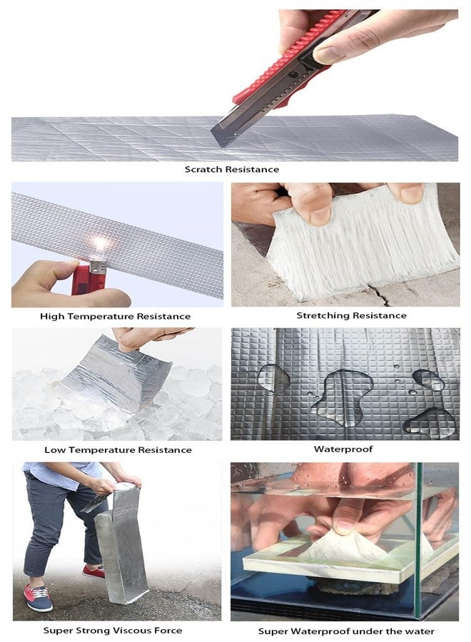 Rexmon Leakage Repair Waterproof Tape for Pipe Leakage Roof Water Leakage Solution Aluminium Foil Tape Waterproof Adhesive Tape Sealing Butyl Rubber Tape for Leakage (5CM*5M (Pack Of 1)) - Image 4